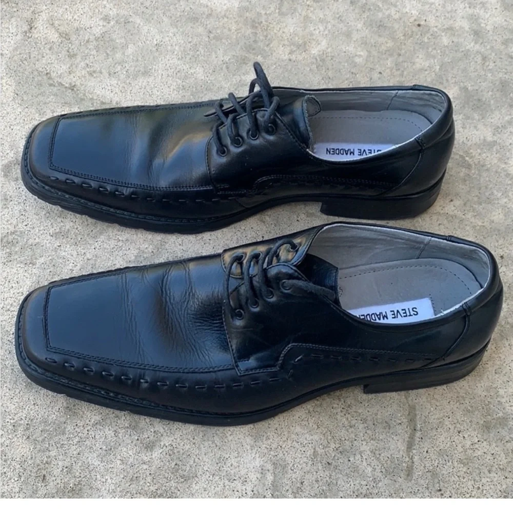 Steve Madden Men's Mantra Black Oxford Dress Shoe Size 11.5